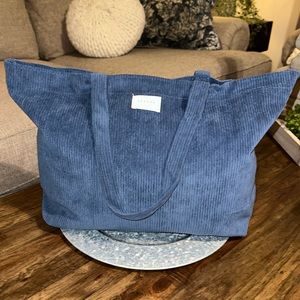 S A L E SÉZANE | Designer Large Size Beautiful Blue Corduroy Lined Tote Bag NWT